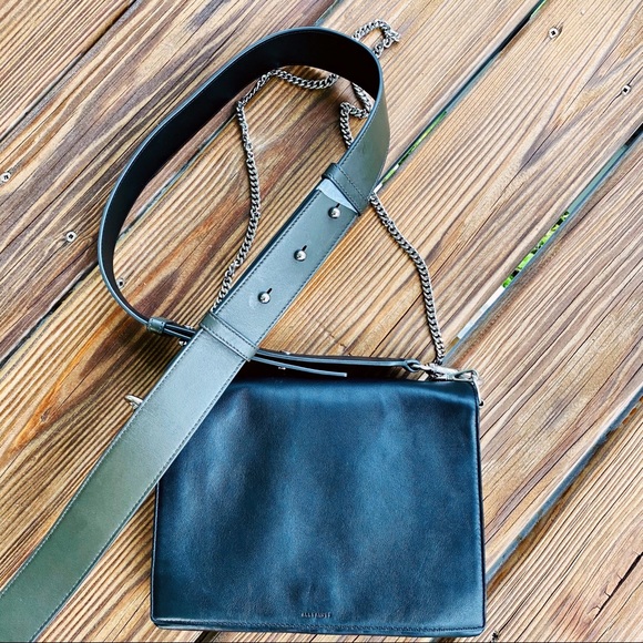 AllSaints Black Zep Box Bag NWOT - Picture 8 of 16